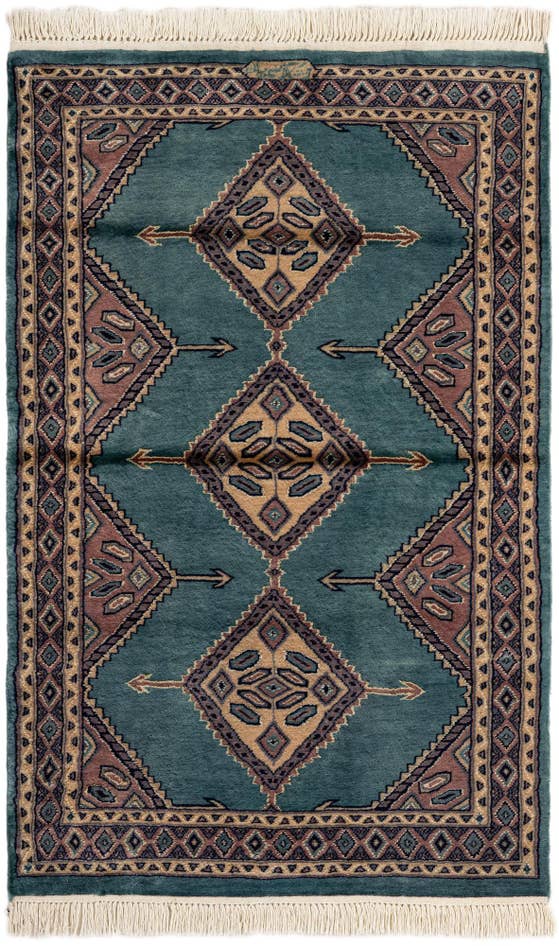 Detail image of 3' 1 x 4' 11 Hand Knotted Bokhara Rug