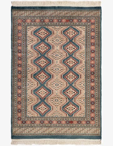 4' 3 x 6' 2 Hand Knotted Bokhara Oriental Rug