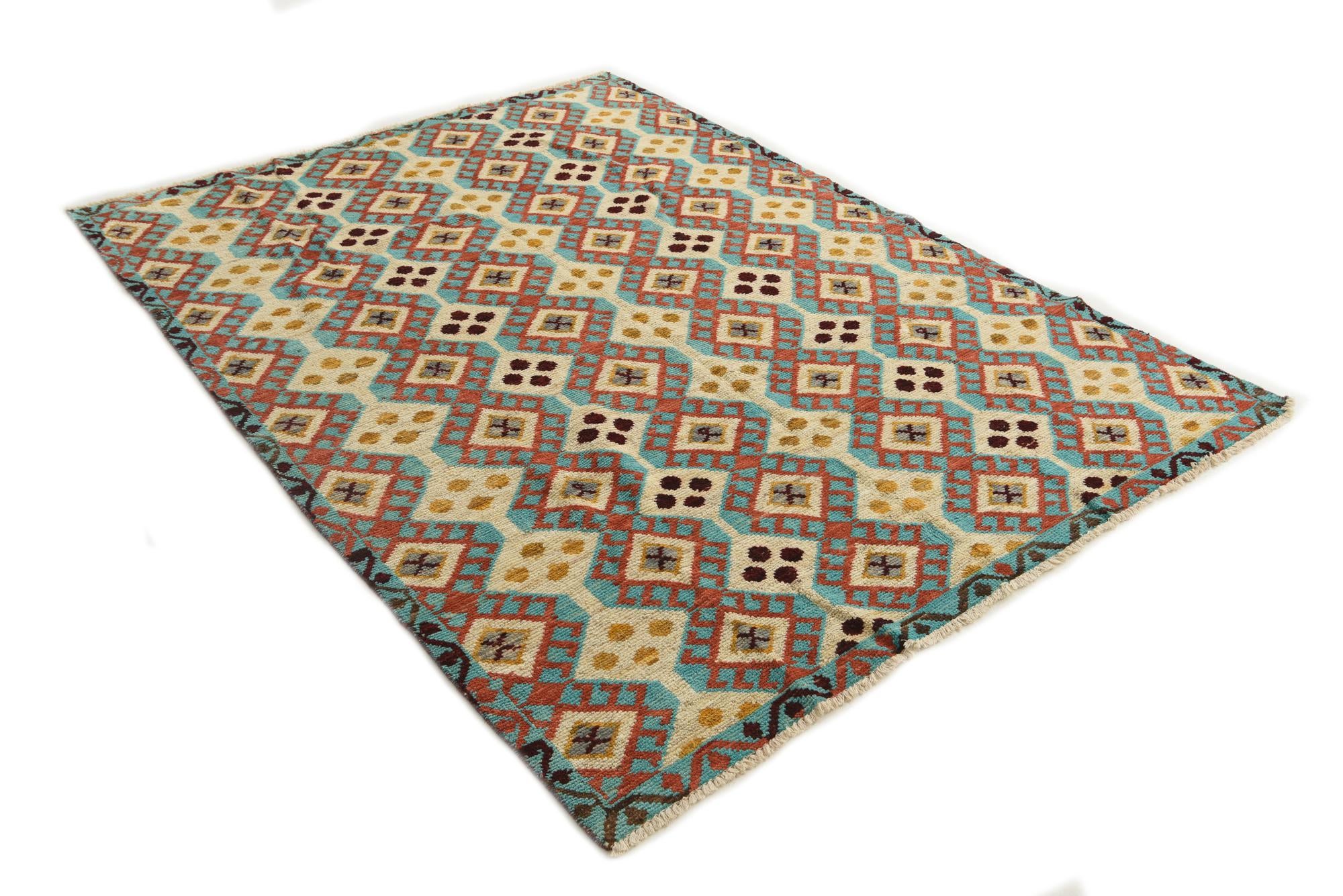 6' x 8' 3 Hand Knotted Darya Wool Rug