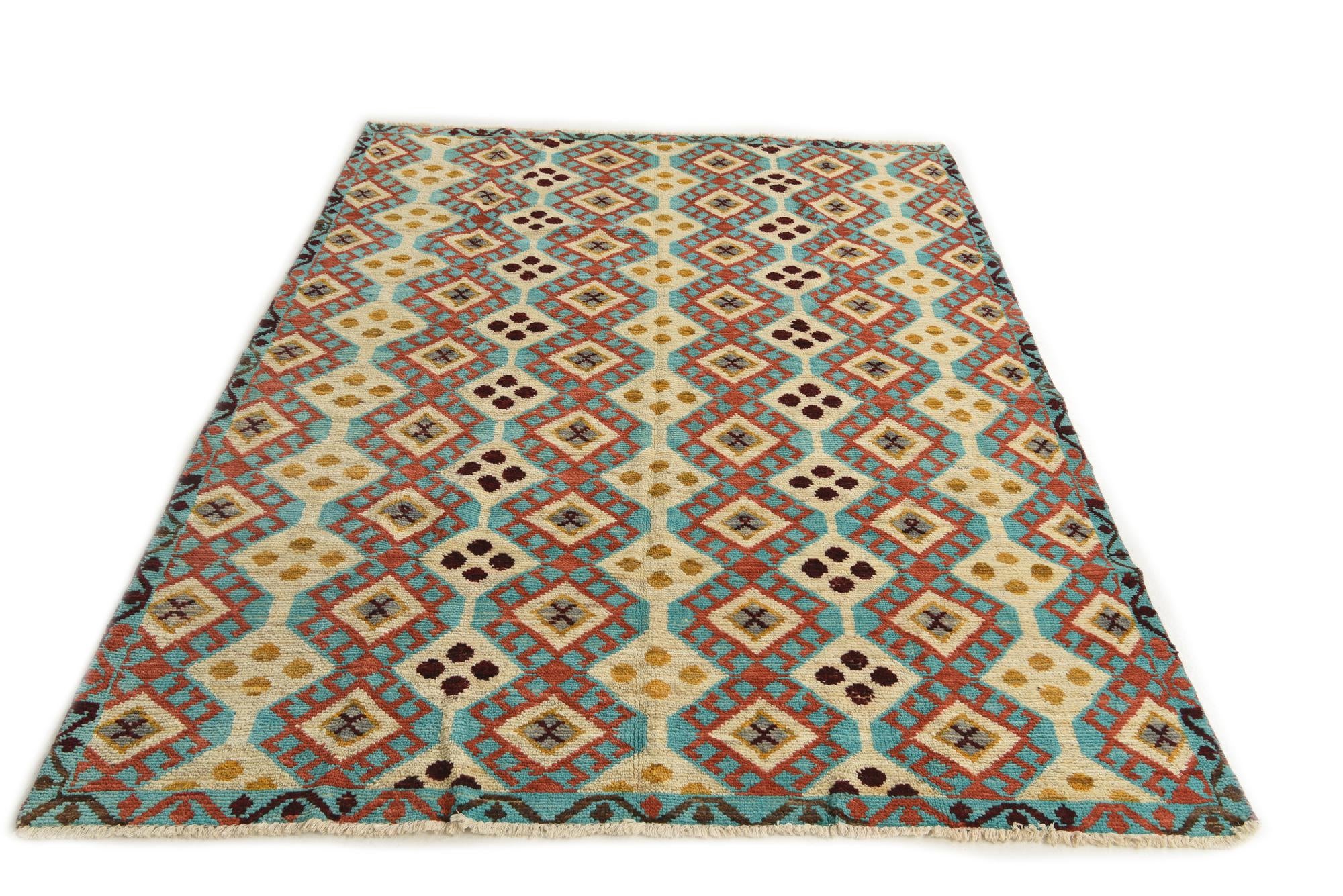 6' x 8' 3 Hand Knotted Darya Wool Rug