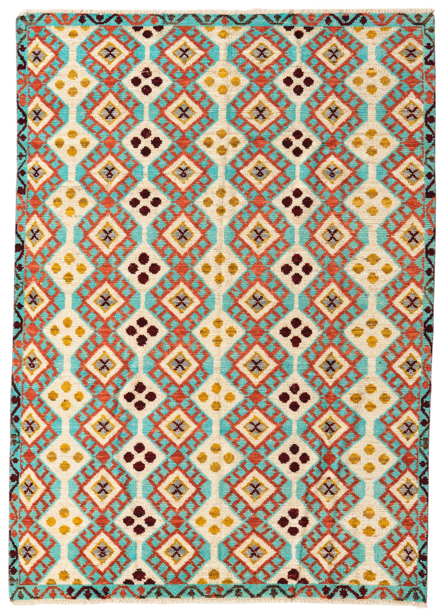 6' x 8' 3 Hand Knotted Darya Wool Rug