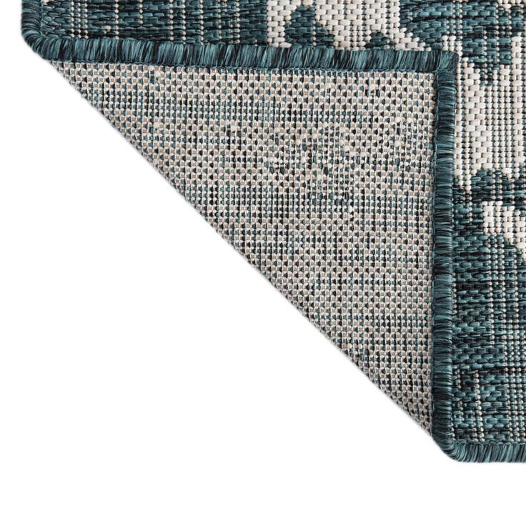 Detail image of Custom Teal Easy-Clean Jill Zarin Indoor / Outdoor Rug