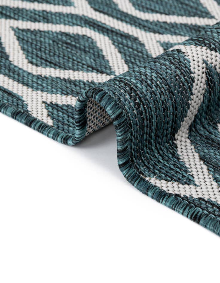 Detail image of Custom Teal Easy-Clean Jill Zarin Indoor / Outdoor Rug
