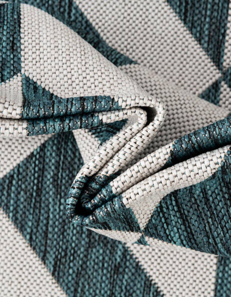 Detail image of Custom Teal Easy-Clean Jill Zarin Indoor / Outdoor Rug