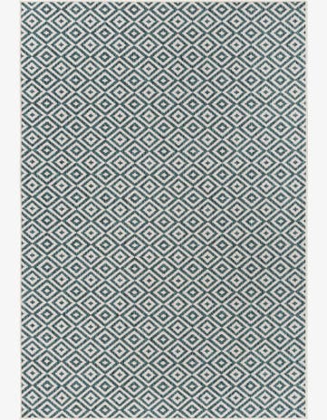 Teal Easy-Clean Jill Zarin Costa Rica Indoor / Outdoor Rug