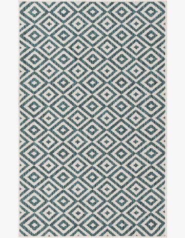 Teal Easy-Clean Jill Zarin Costa Rica Indoor / Outdoor Rug
