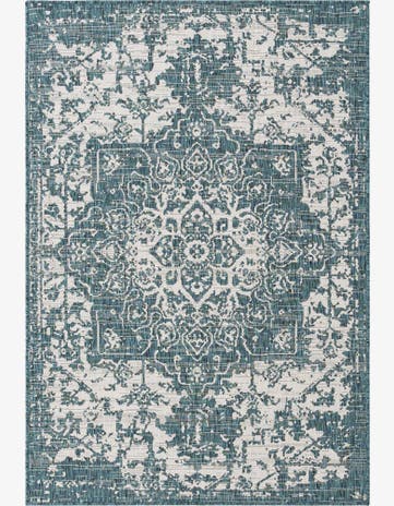Teal Easy-Clean Jill Zarin Dubai Indoor / Outdoor Rug