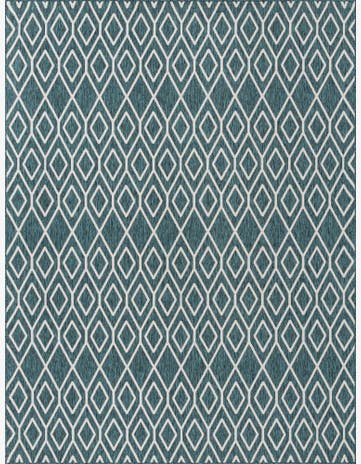 Teal Easy-Clean Jill Zarin Turks and Caicos Indoor / Outdoor Rug