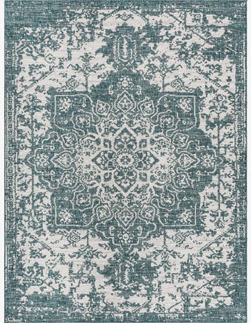 Teal Easy-Clean Jill Zarin Dubai Indoor / Outdoor Rug