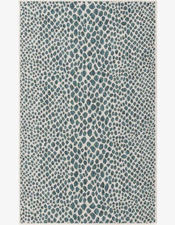 Teal Easy-Clean Jill Zarin Cape Town Indoor / Outdoor Rug
