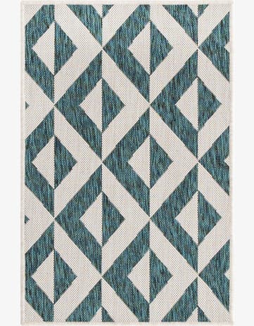 Teal Easy-Clean Jill Zarin Napa Indoor / Outdoor Rug