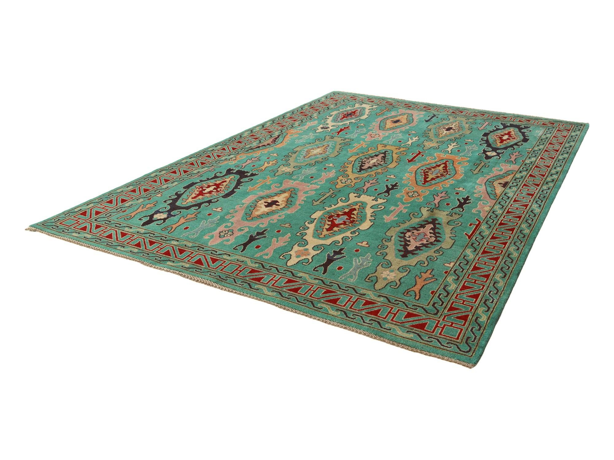 6' 8 x 9' 9 Hand Knotted Kazak Rug