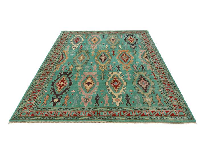 6' 8 x 9' 9 Hand Knotted Kazak Rug