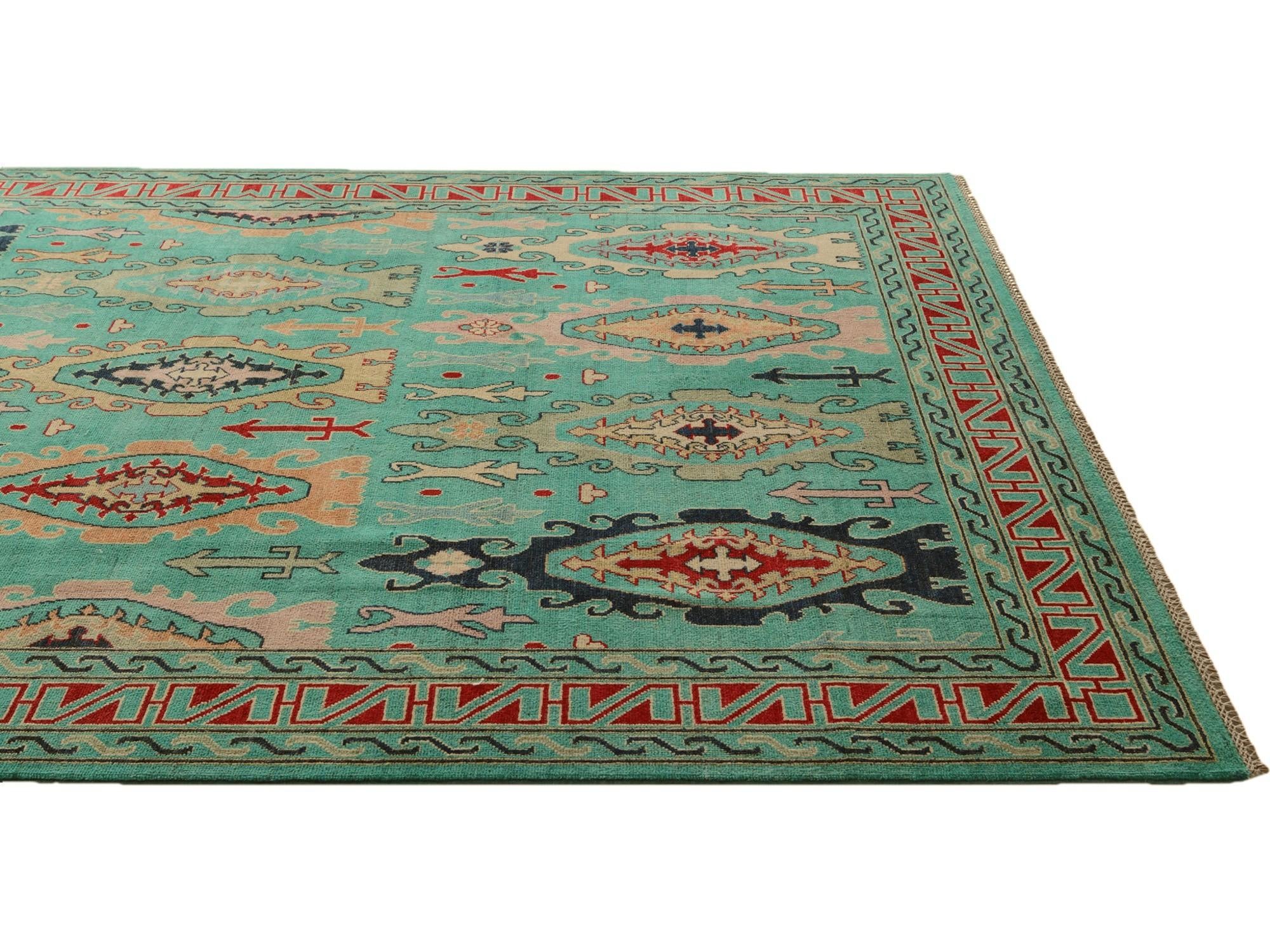 6' 8 x 9' 9 Hand Knotted Kazak Rug