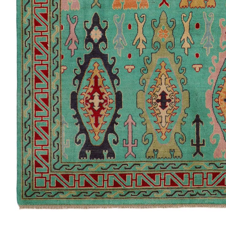 Detail image of 6' 8 x 9' 9 Hand Knotted Kazak Rug