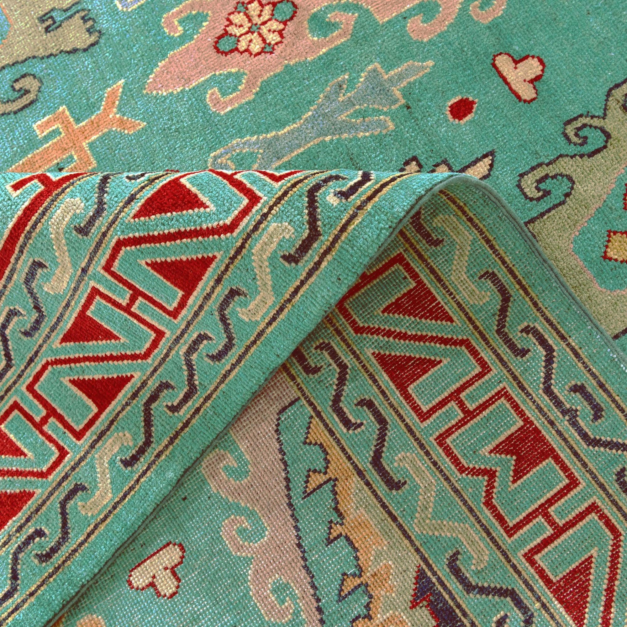 6' 8 x 9' 9 Hand Knotted Kazak Rug