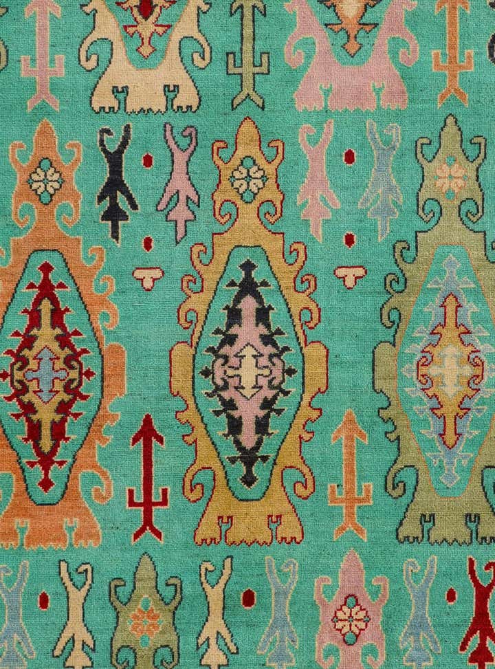 6' 8 x 9' 9 Hand Knotted Kazak Rug