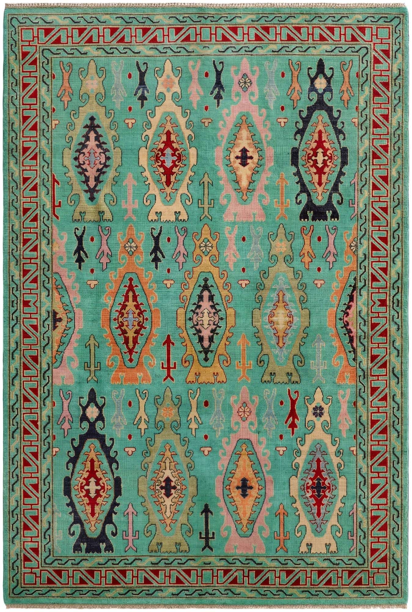 6' 8 x 9' 9 Hand Knotted Kazak Rug