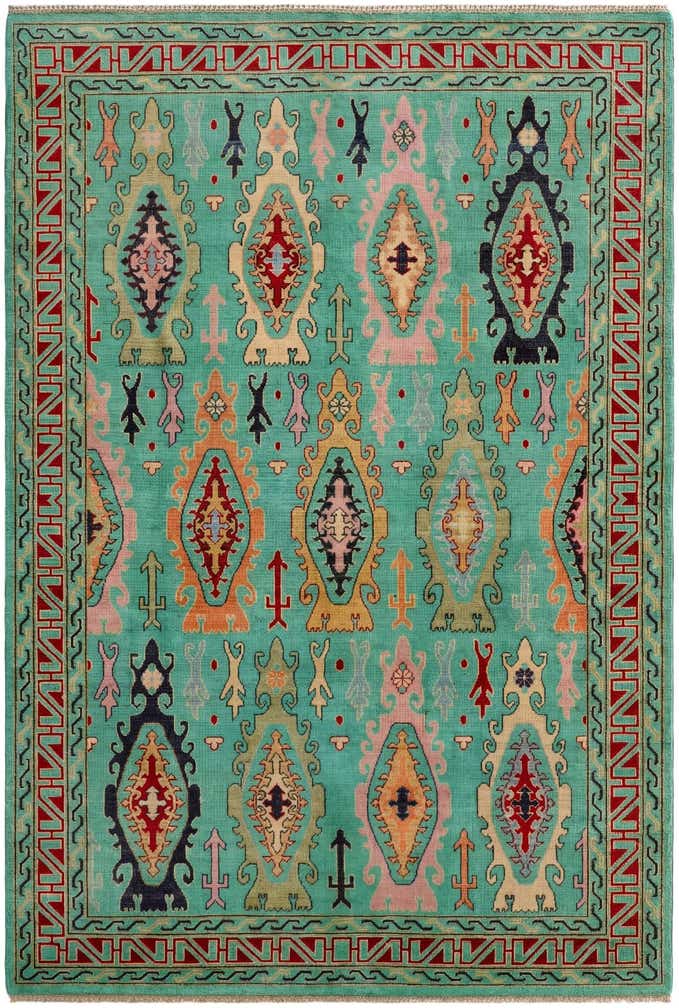 6' 8 x 9' 9 Hand Knotted Kazak Rug