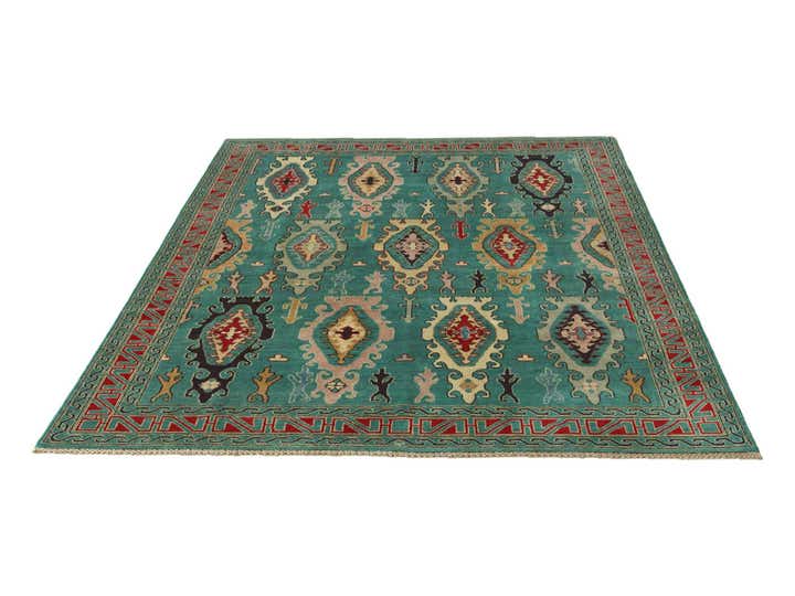6' 8 x 9' 8 Hand Knotted Kazak Rug