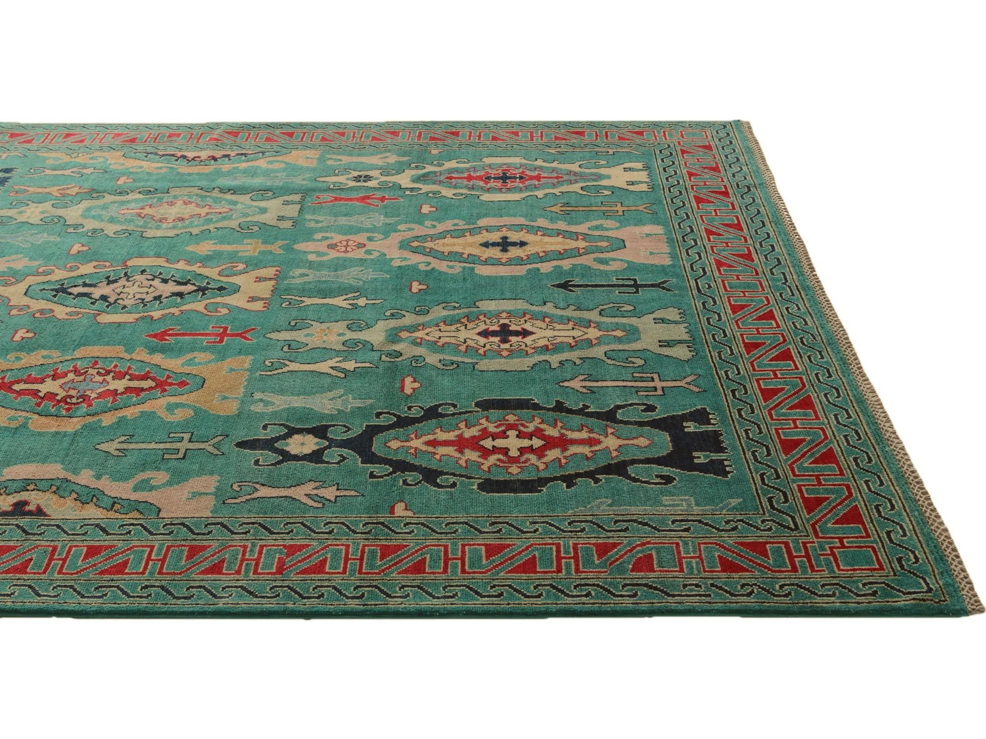 6' 8 x 9' 8 Hand Knotted Kazak Rug