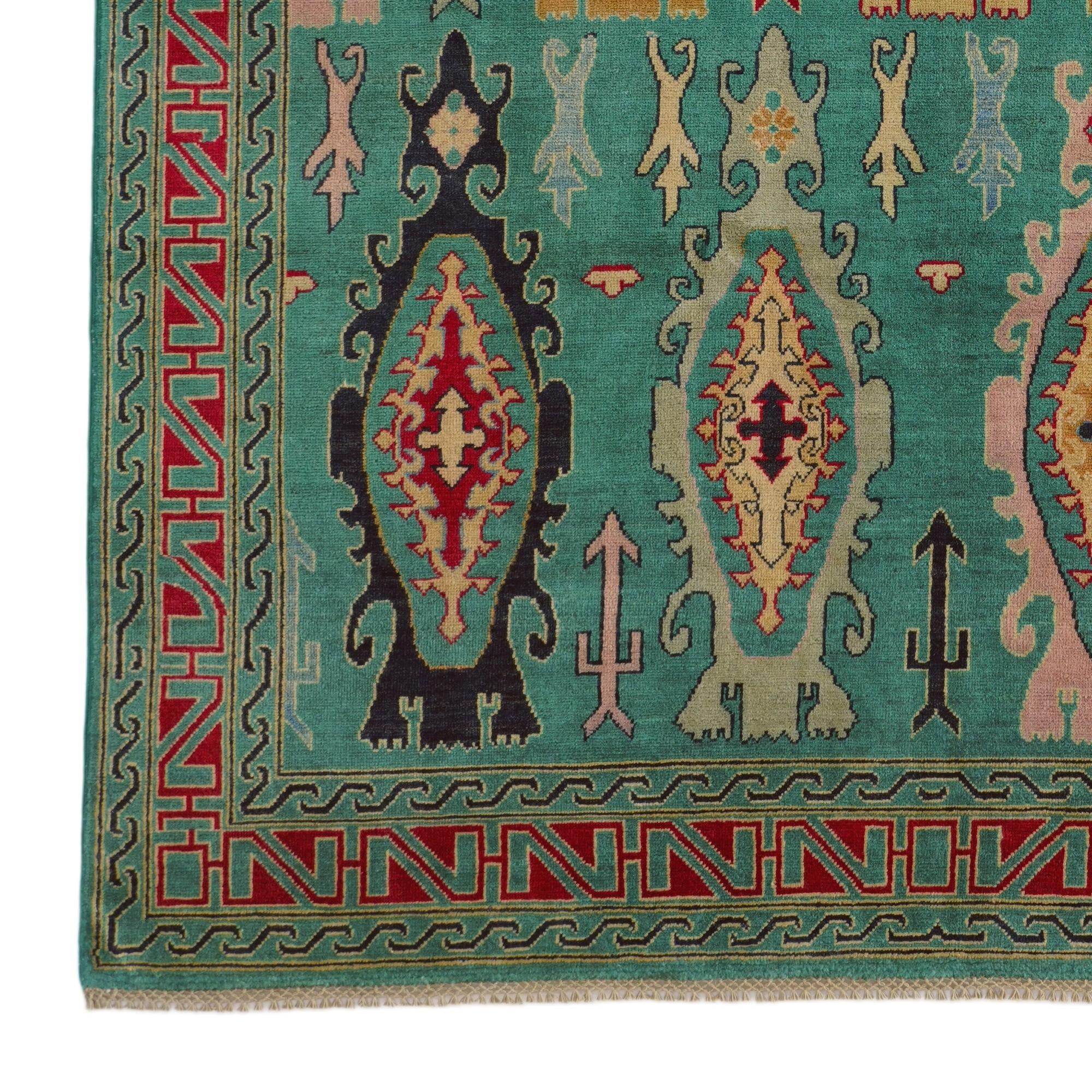 6' 8 x 9' 8 Hand Knotted Kazak Rug