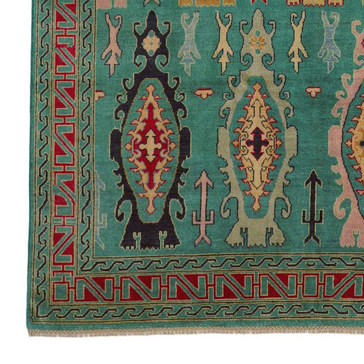 6' 8 x 9' 8 Hand Knotted Kazak Rug