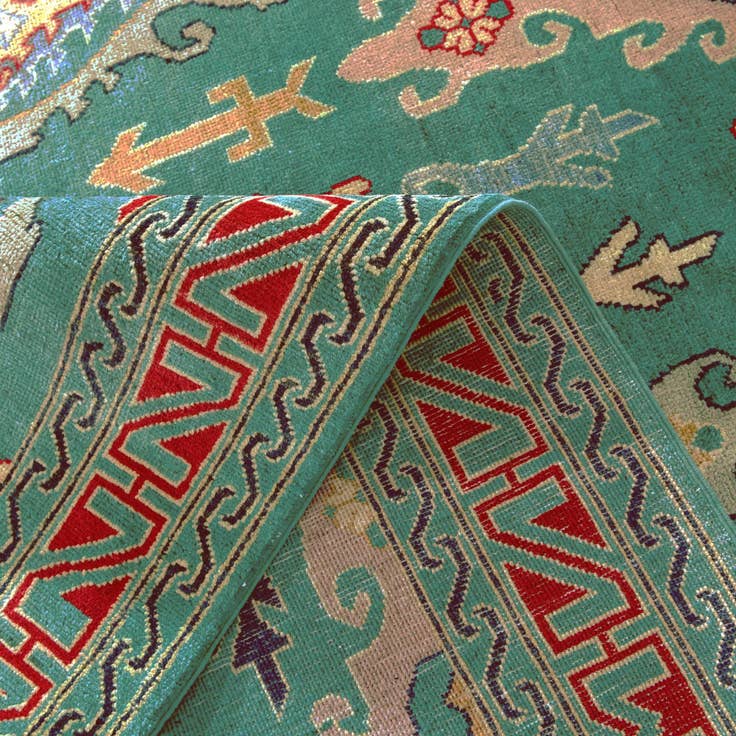Detail image of 6' 8 x 9' 8 Hand Knotted Kazak Rug