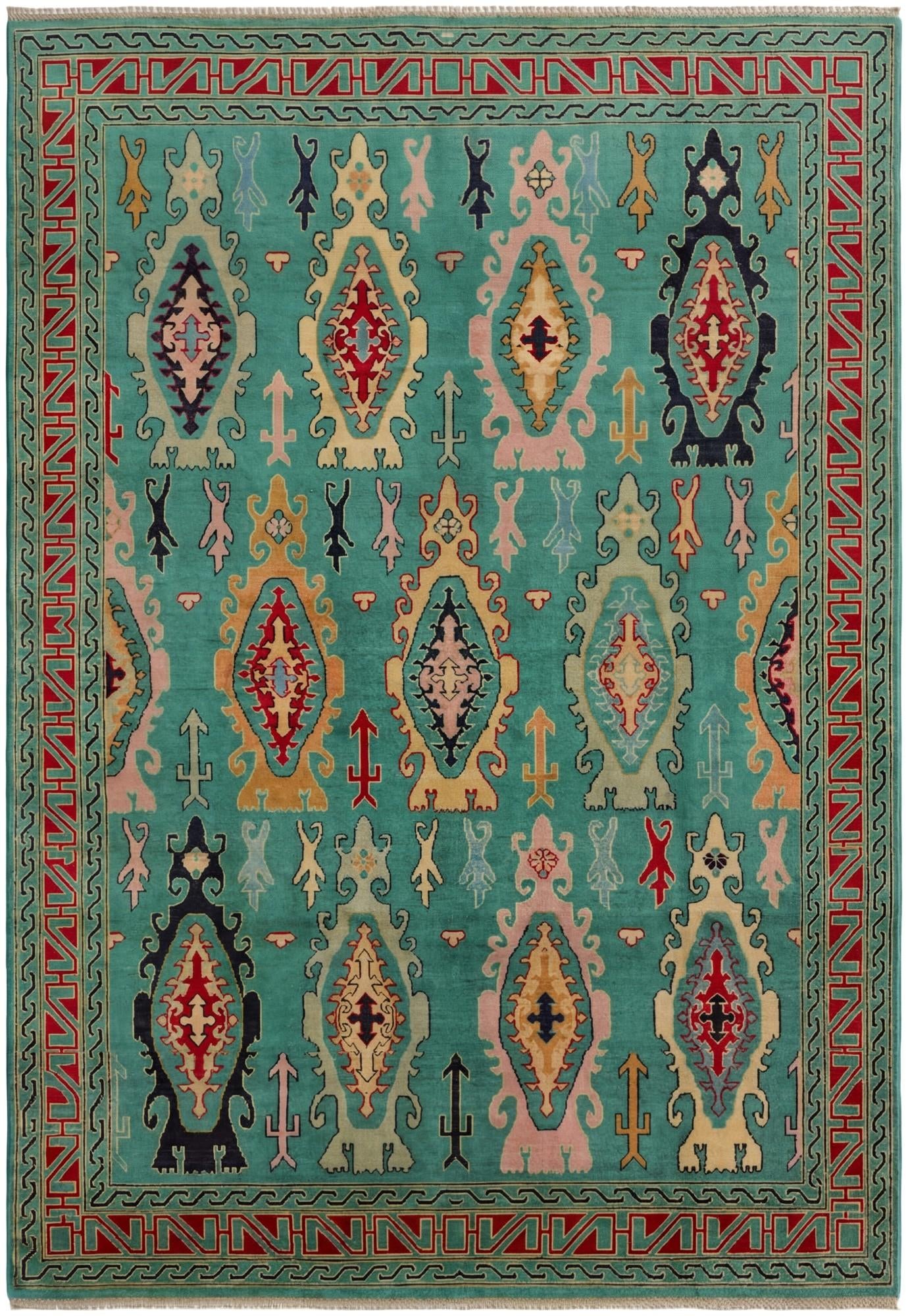 6' 8 x 9' 8 Hand Knotted Kazak Rug