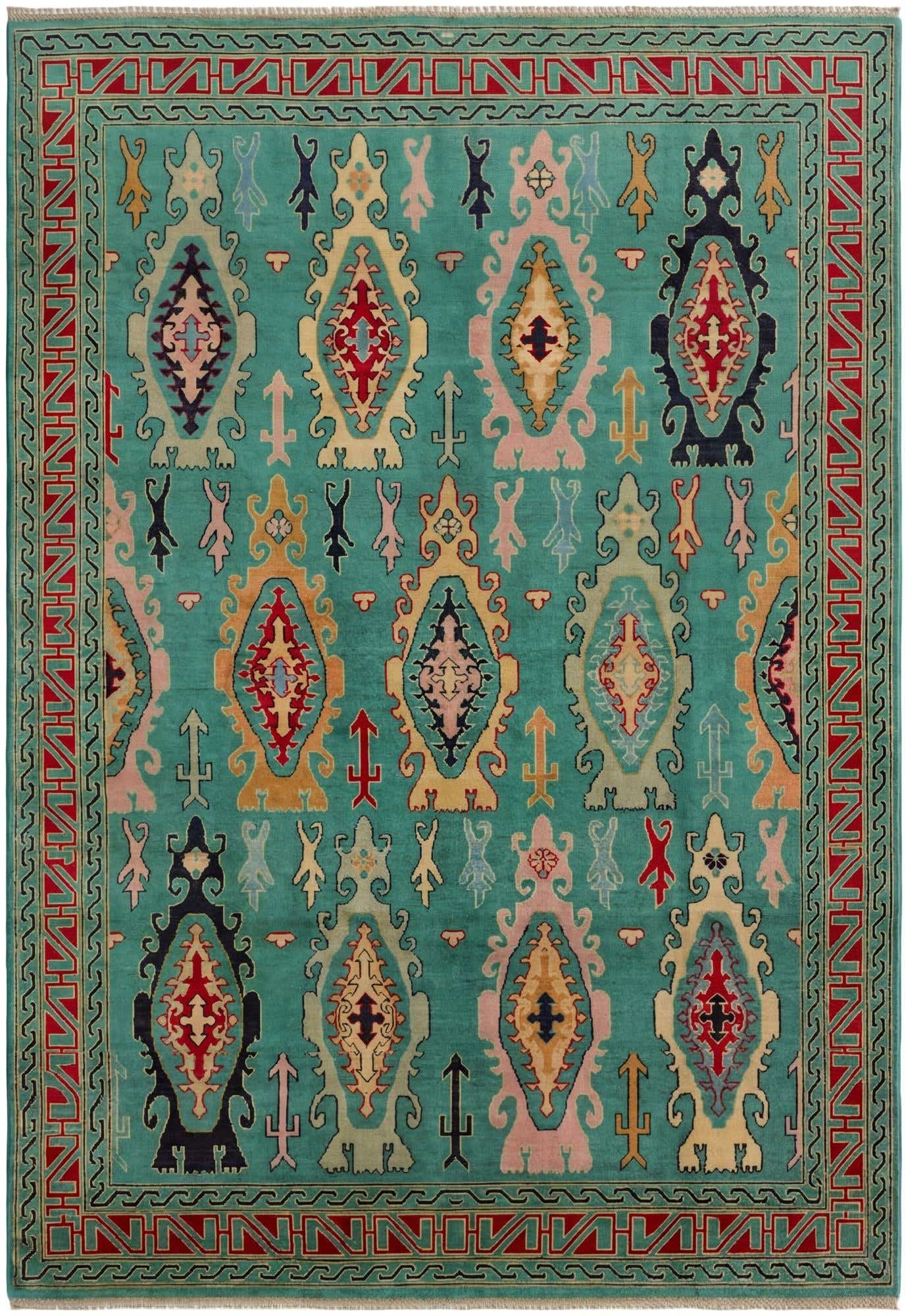 6' 8 x 9' 8 Hand Knotted Kazak Rug
