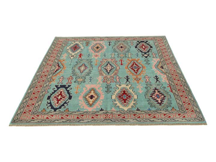 5' 7 x 7' 10 Hand Knotted Kazak Rug