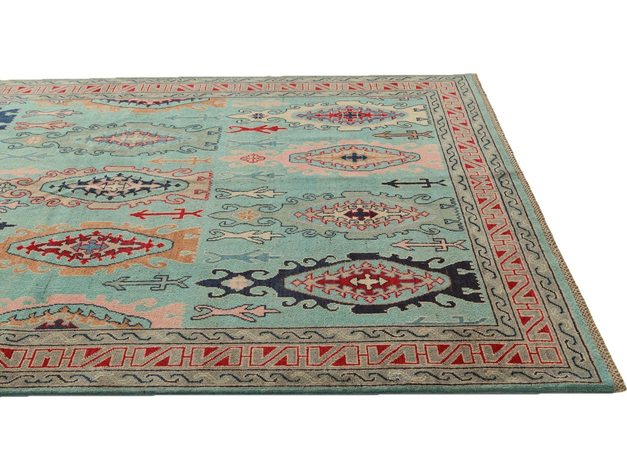 5' 7 x 7' 10 Hand Knotted Kazak Rug