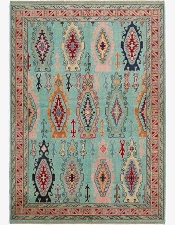 5' 7 x 7' 10 Hand Knotted Kazak Rug