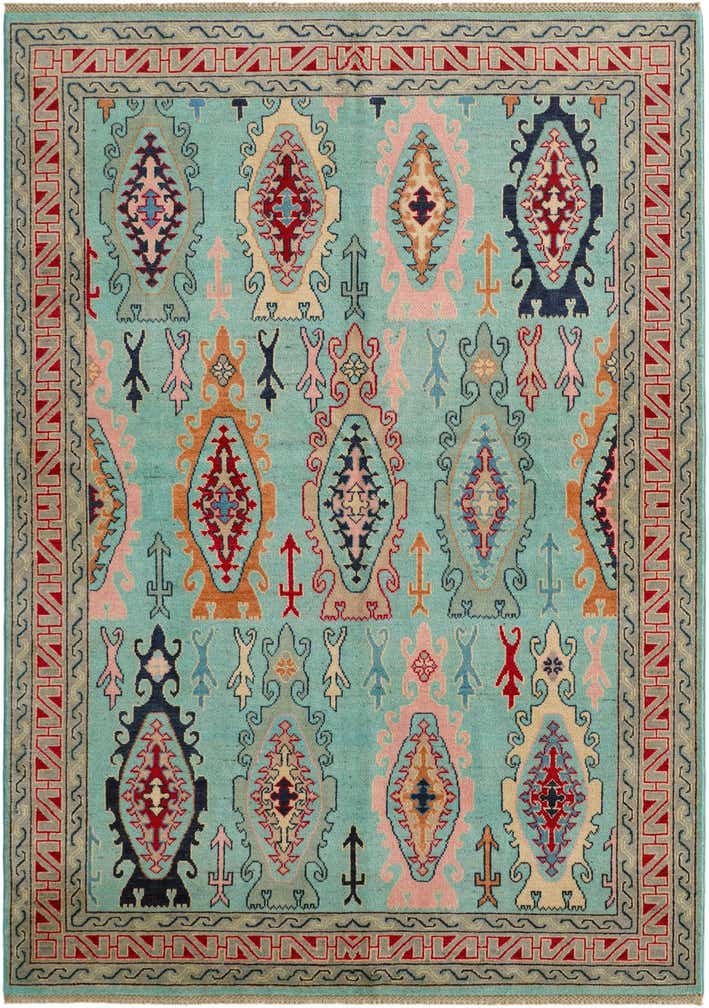 5' 7 x 7' 10 Hand Knotted Kazak Rug