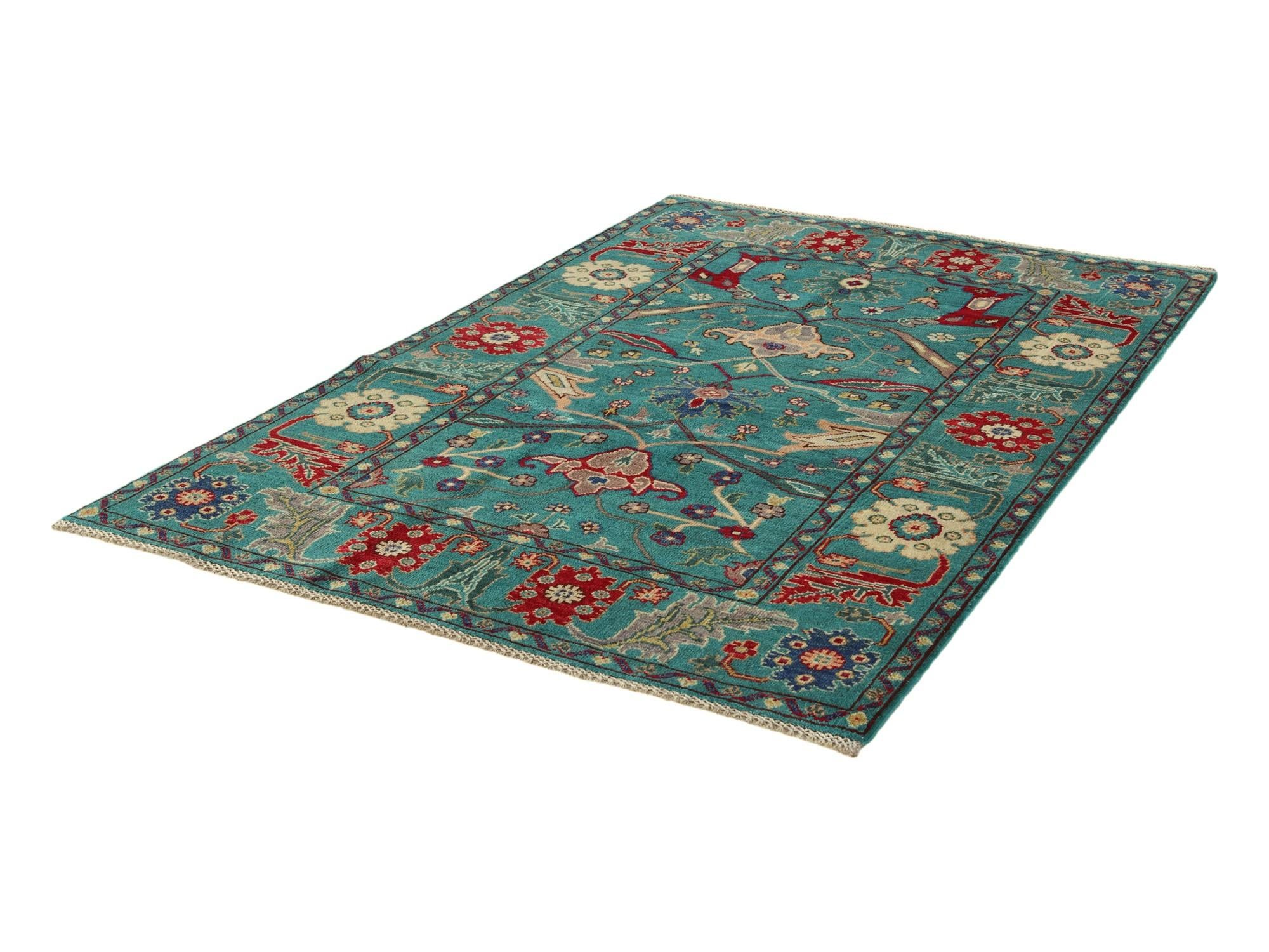 4' 2 x 6' 3 Hand Knotted Kazak Rug