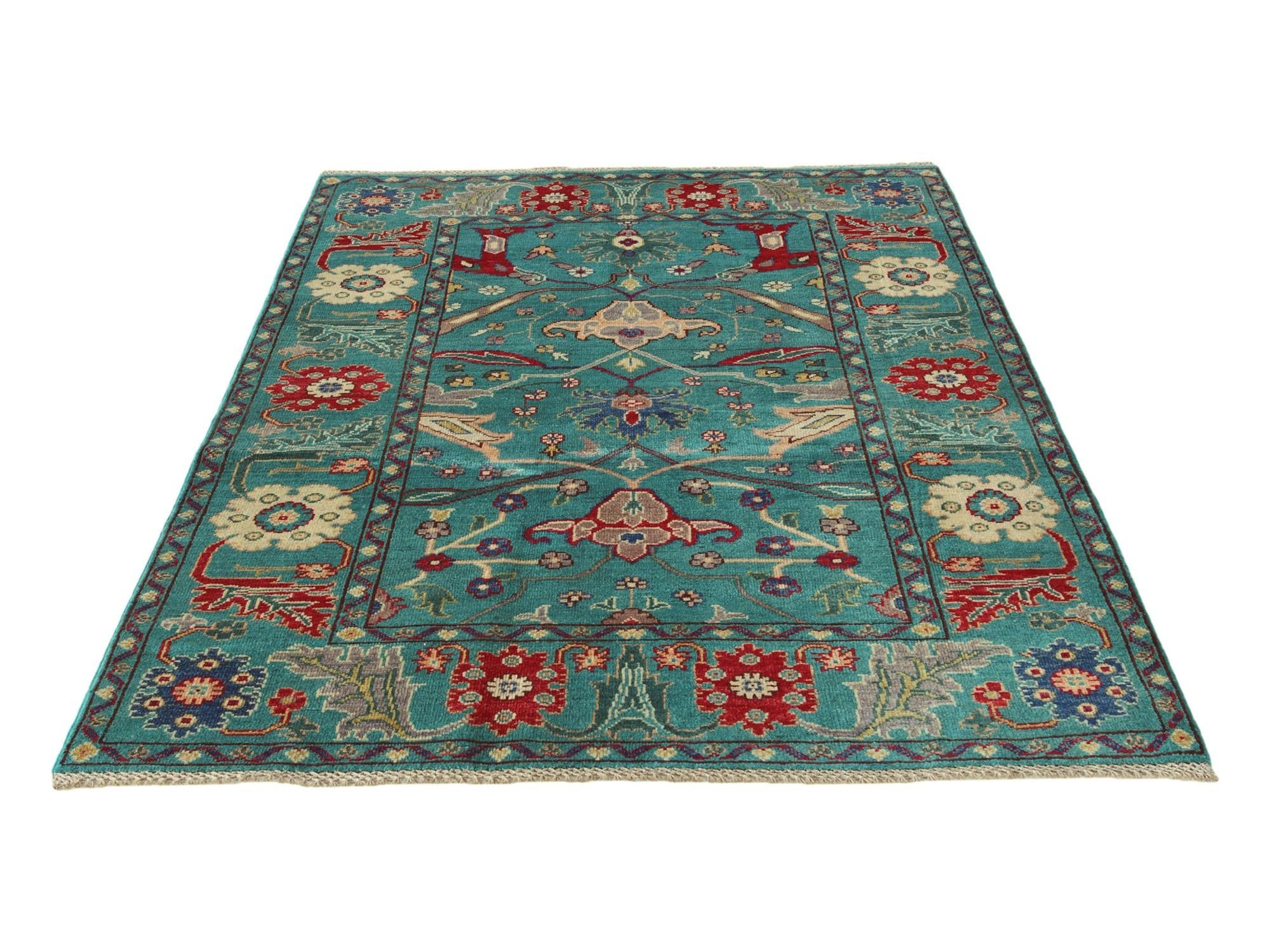 4' 2 x 6' 3 Hand Knotted Kazak Rug