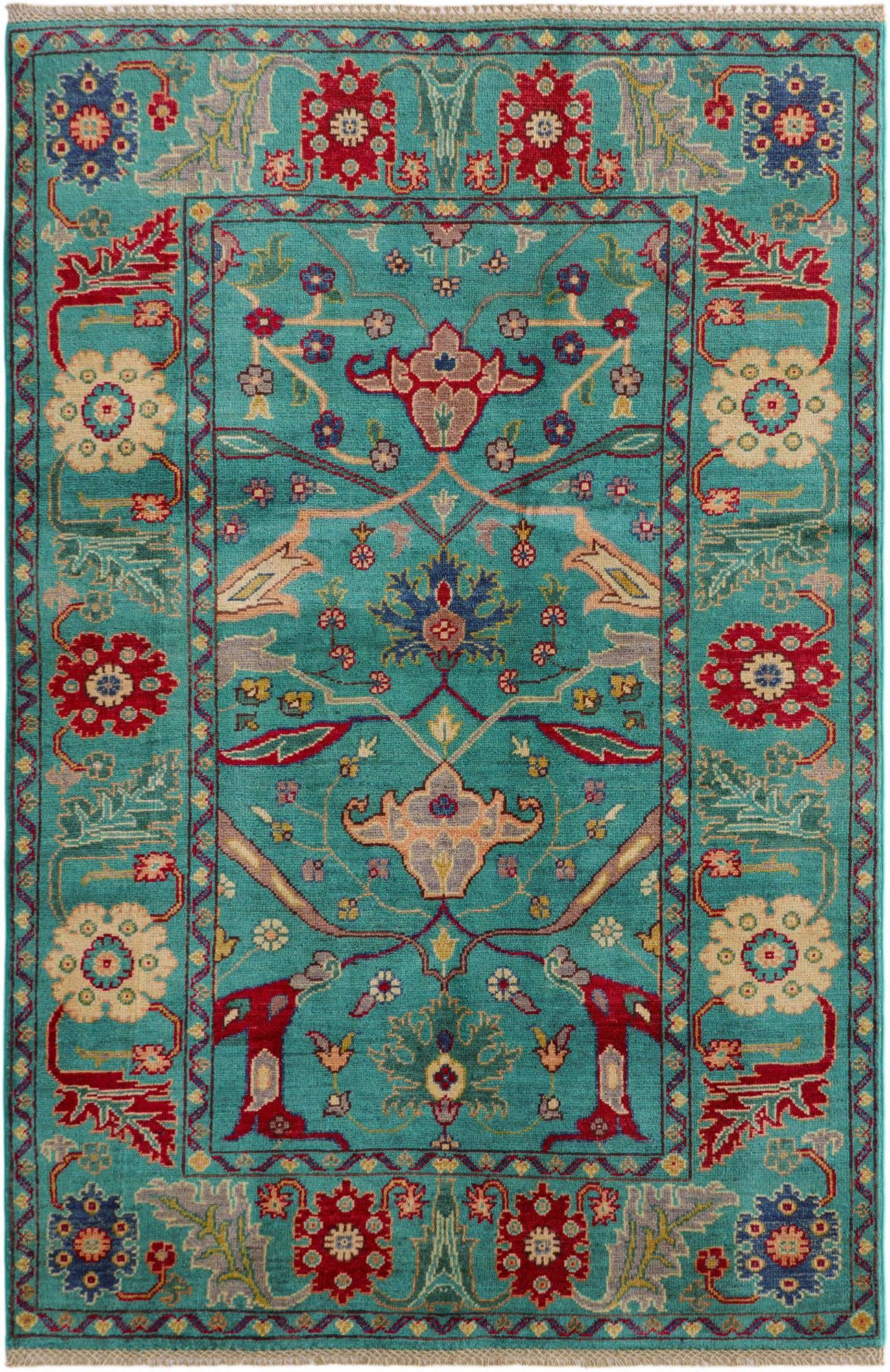 4' 2 x 6' 3 Hand Knotted Kazak Rug