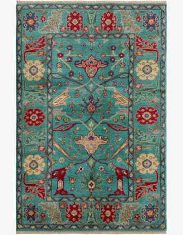 4' 2 x 6' 3 Hand Knotted Kazak Rug