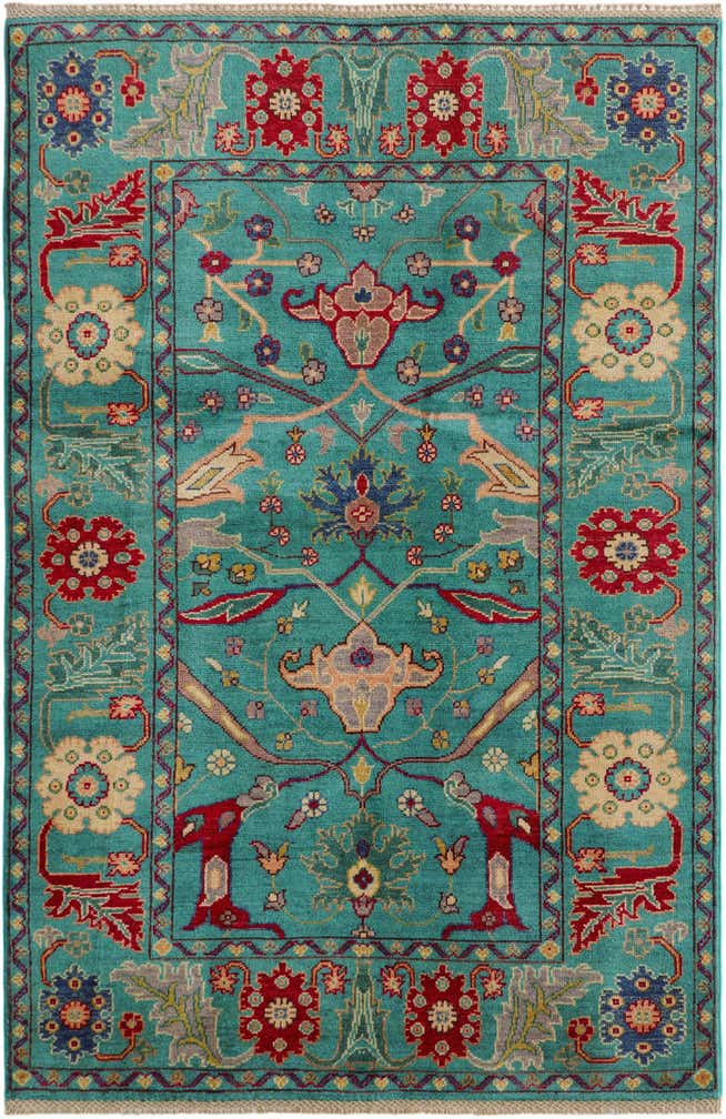 4' 2 x 6' 3 Hand Knotted Kazak Rug