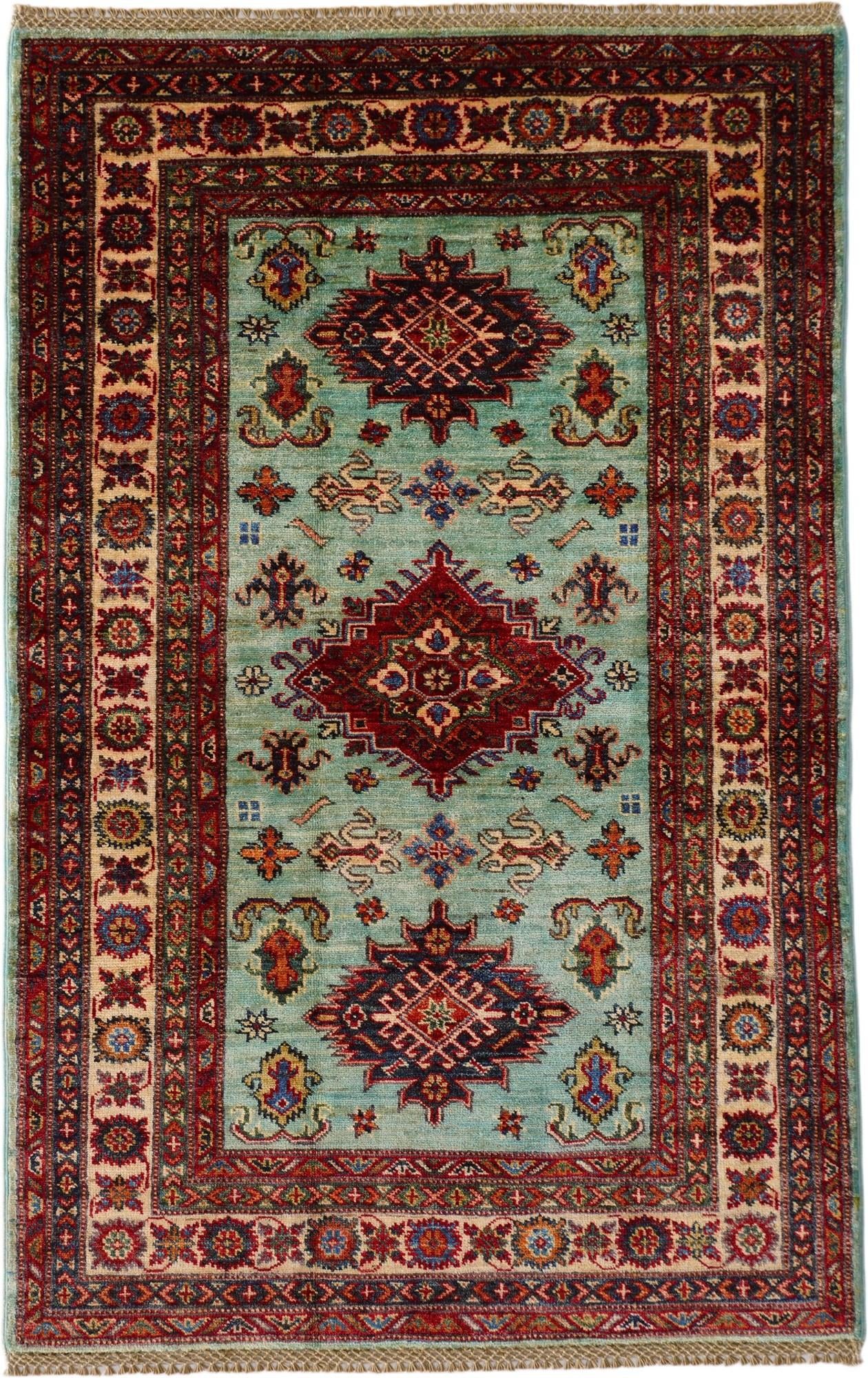 3' 3 x 5' Hand Knotted Kazak Rug
