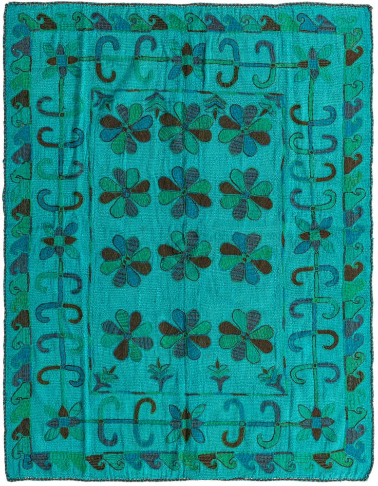 Detail image of 5' 5 x 6' 7 Hand Woven Kilim Suzani Wool Rug