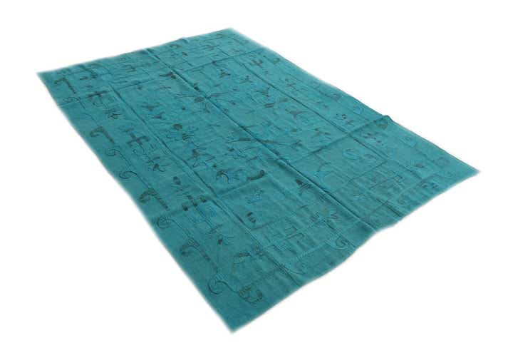 5' 4 x 7' 7 Hand Woven Kilim Suzani Wool Rug