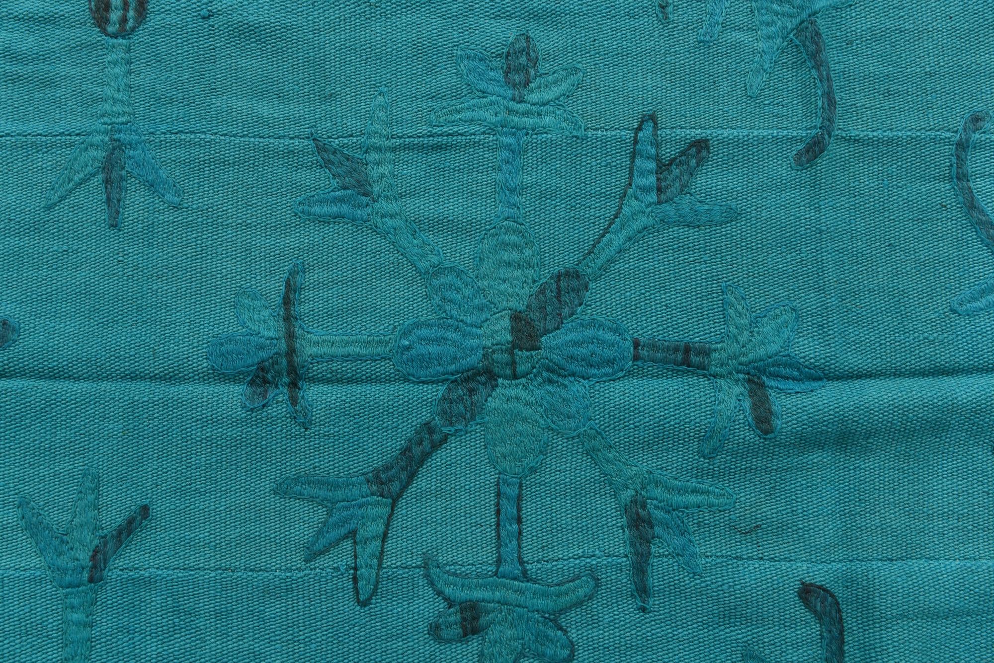 5' 4 x 7' 7 Hand Woven Kilim Suzani Wool Rug