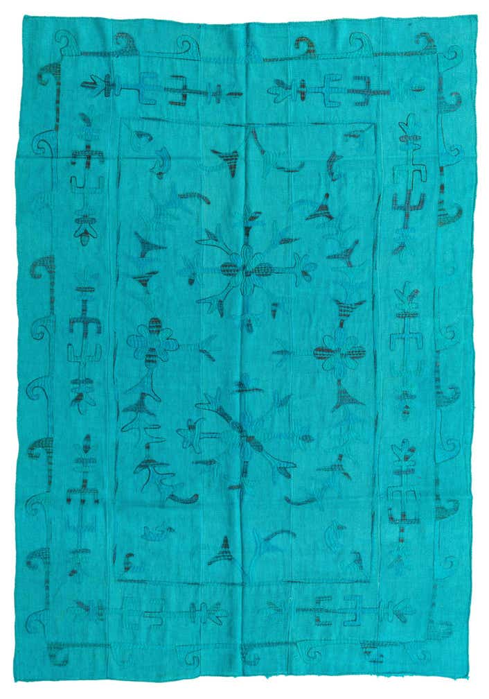 5' 4 x 7' 7 Hand Woven Kilim Suzani Wool Rug