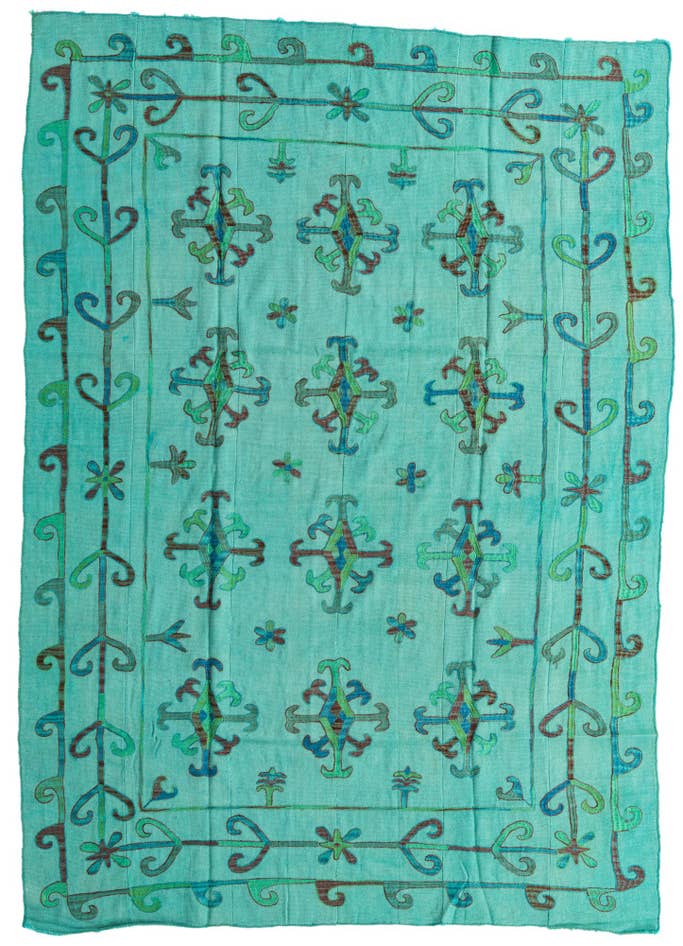 Detail image of 6' 8 x 9' 3 Hand Woven Kilim Suzani Wool Rug