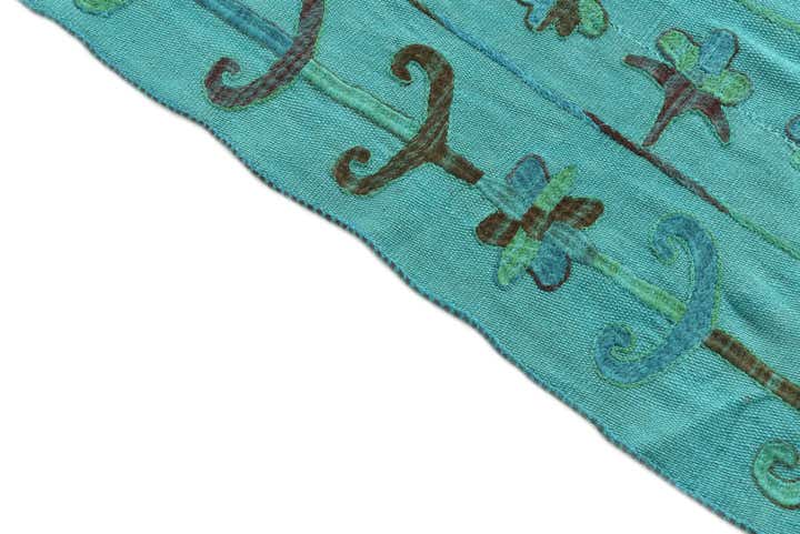 5' 8 x 7' 2 Hand Woven Kilim Suzani Wool Rug