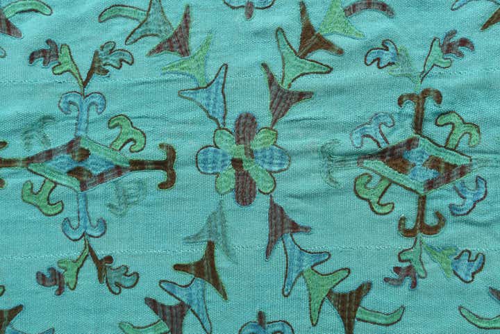 5' 8 x 7' 2 Hand Woven Kilim Suzani Wool Rug