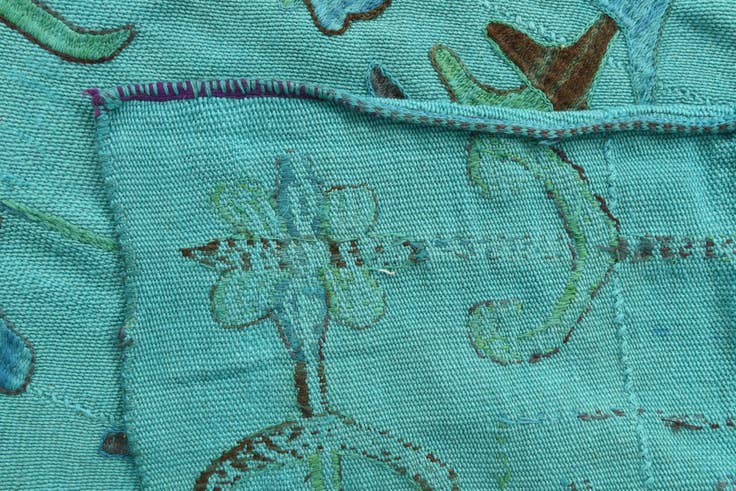 Detail image of 5' 8 x 7' 2 Hand Woven Kilim Suzani Wool Rug