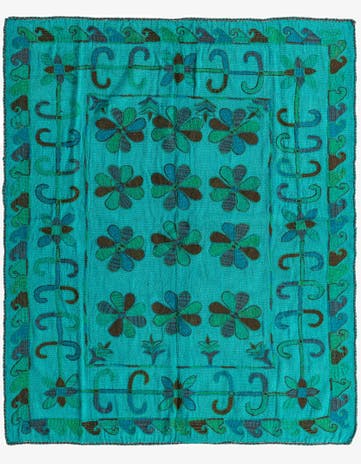 5' 5 x 6' 7 Hand Woven Kilim Suzani Wool Rug