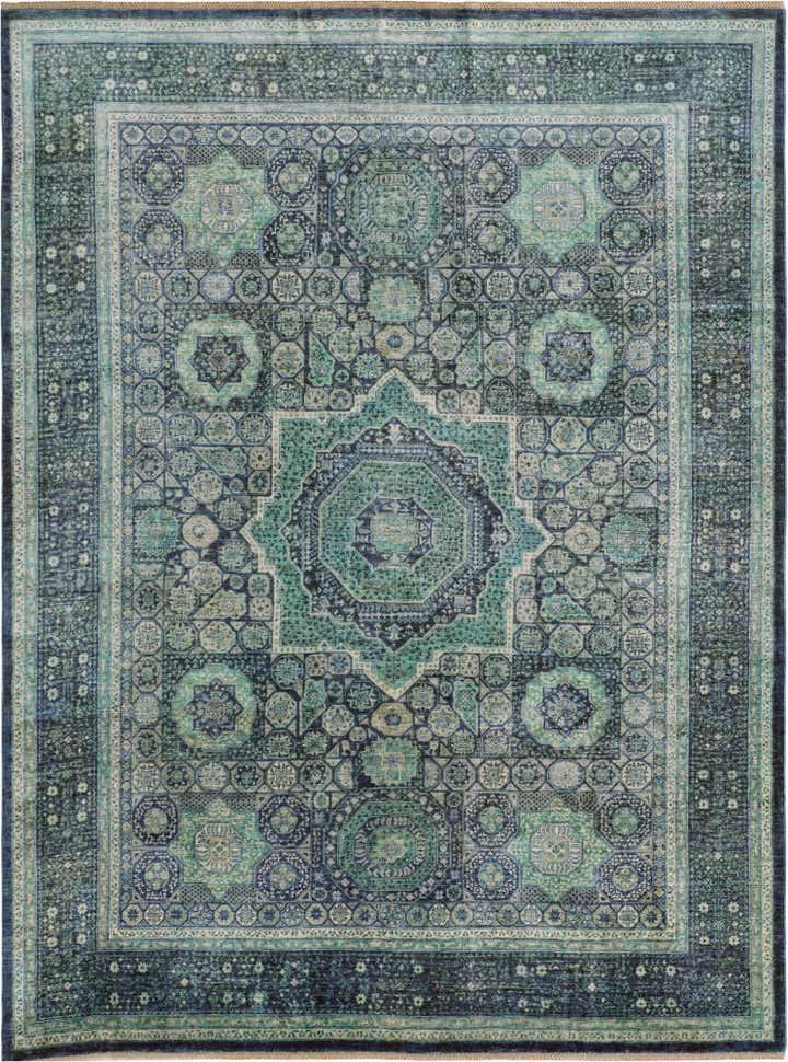 9' 1 x 11' 11 Hand Knotted Mamluk Ziegler Rug